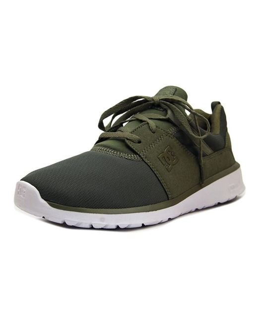 Lyst Dc shoes Heathrow Men Round Toe Leather Green Skate Shoe in