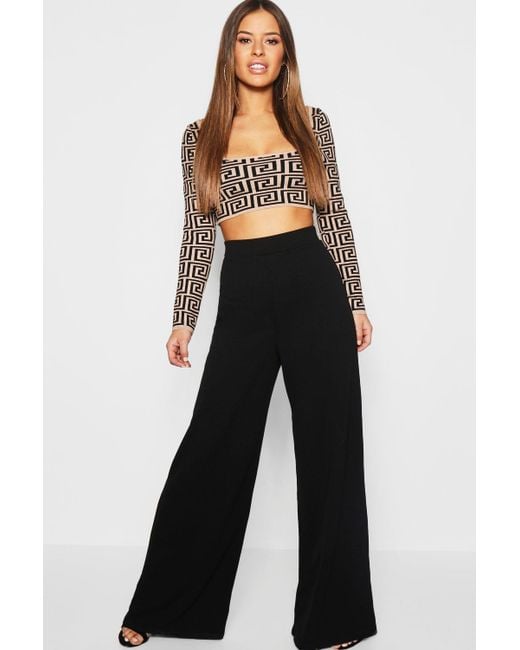 high waisted wide leg jeans black