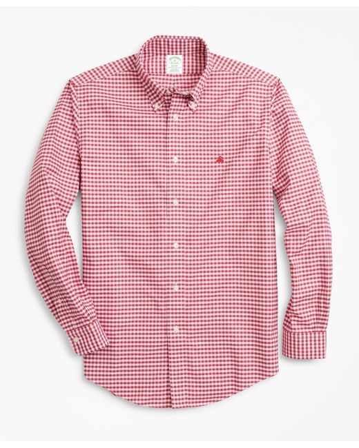 Brooks Brothers Cotton Non-iron Extra Slim Fit Heathered Gingham Sport Shirt for Men - Lyst