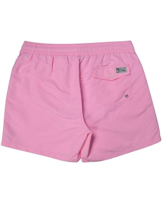 Lyst - Polo Ralph Lauren Pink Logo Swim Shorts in Pink for Men