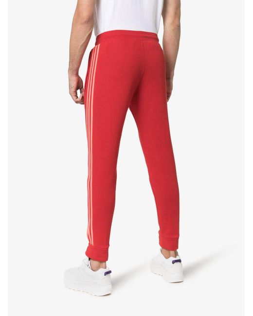 adidas Red Striped Track Pants in Red for Men - Lyst