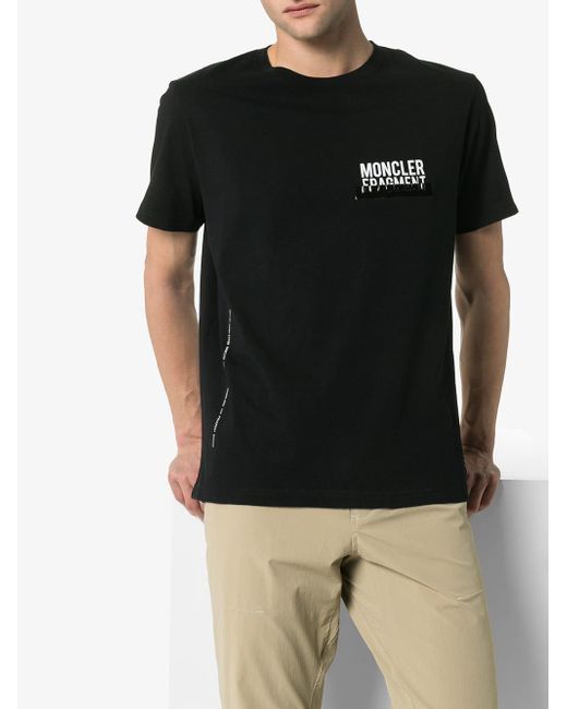Moncler Genius X Fragment Logo Cotton T-shirt in Black for Men - Lyst