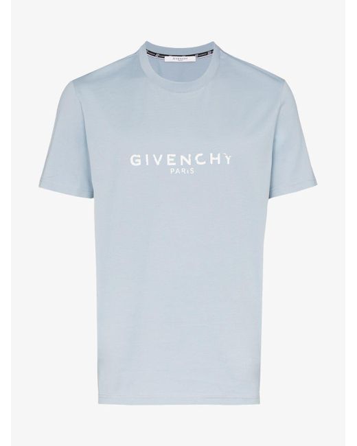 Givenchy Contrast Logo T-shirt in Blue for Men - Lyst