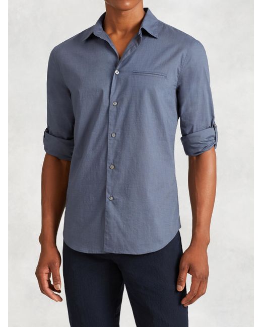 John varvatos Roll Sleeve Button-up Shirt in Blue for Men (DUSTED BLUE ...
