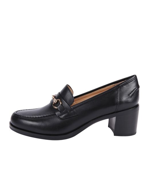 Pascucci Stacked Heel Loafer in Black - Save 50% | Lyst