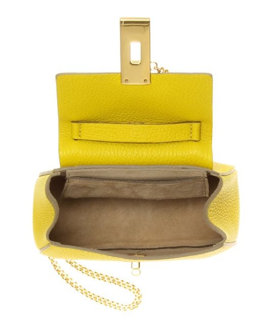 Chlo Nano Drew Leather Shoulder Bag in Yellow | Lyst