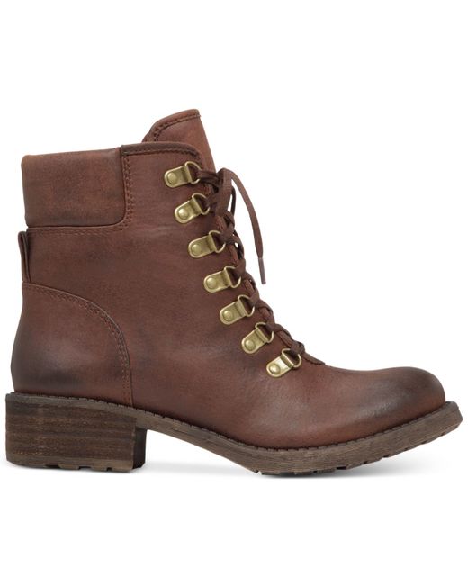 Lucky brand Women's Daxxter Laceup Boots in Brown (Nutmeg) Lyst