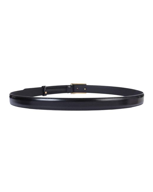 Lyst - Gucci Thin Belt In Black Leather With Rectangular Buckle G in Black for Men