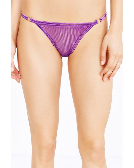 Urban outfitters Joey Mesh String Bikini in Purple (PLUM)  Lyst