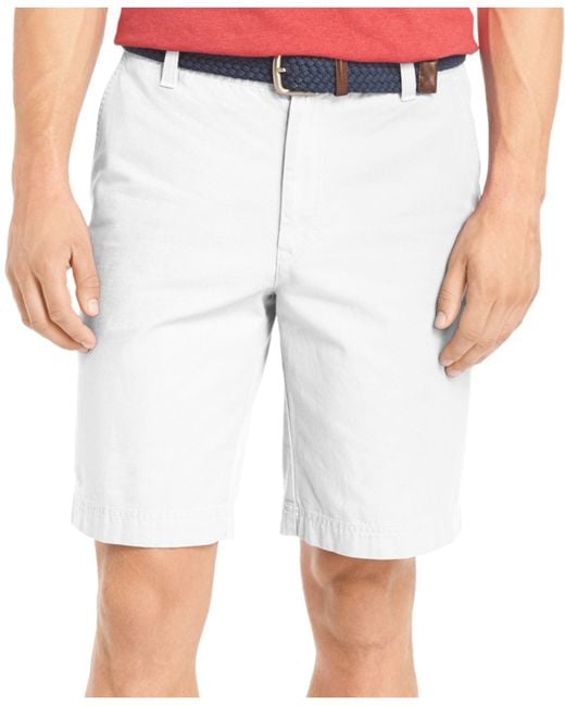 Izod Saltwater Khaki Shorts in White for Men (Bright White) - Save 60% ...