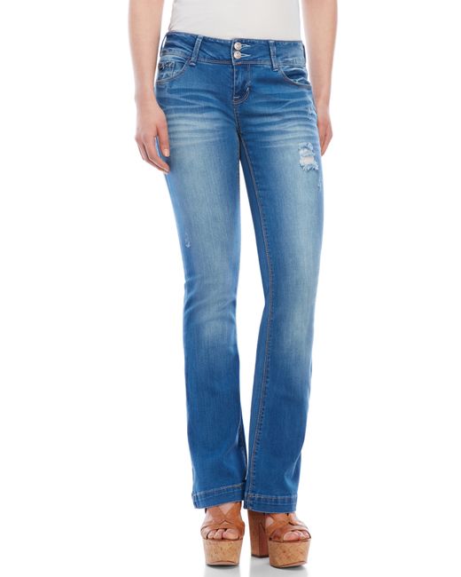 Kensie Curvy Bootcut Jeans in Blue (Lucky Blue) - Save 55% | Lyst