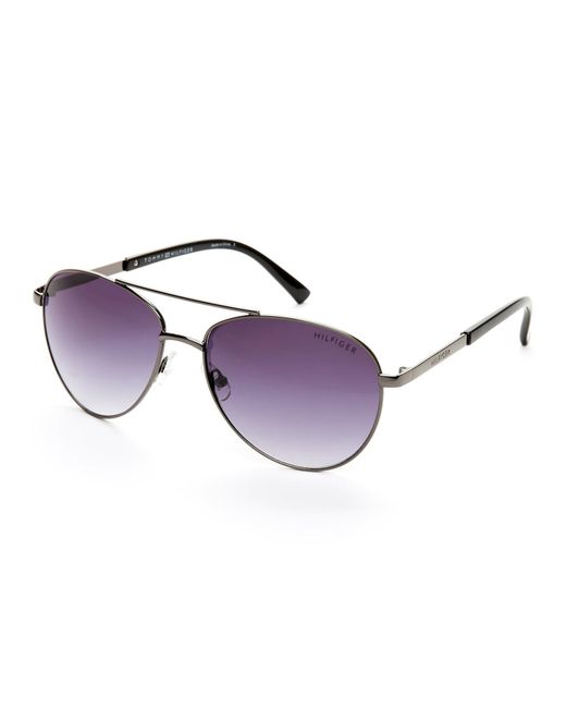 Lyst Tommy Hilfiger Gunmetal Lindsay Aviator Sunglasses in Purple