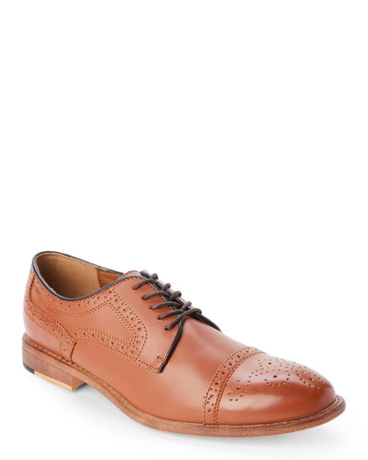 Lyst - Joseph abboud Tan Galvin Medallion Brogue Derby Shoes in Brown ...