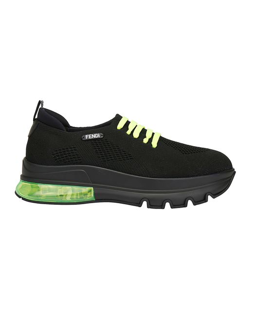 fendi black leather slip on sneakers