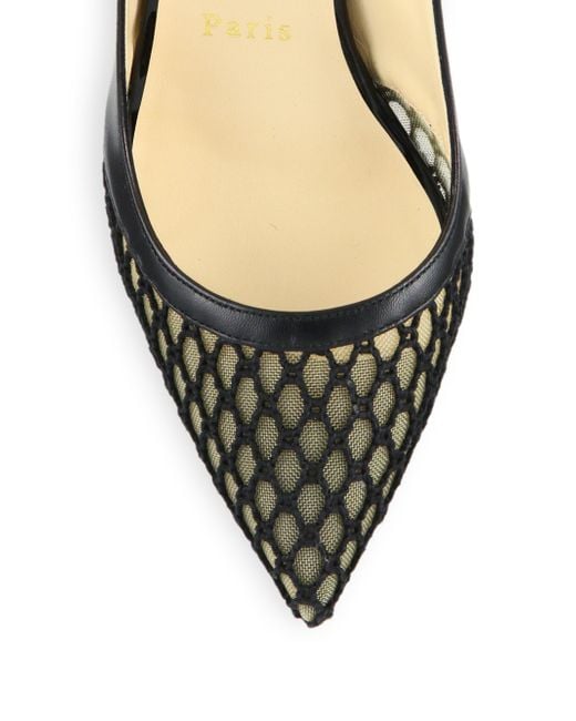 louboutin trainers - Christian louboutin Guni Patent-trim Spiked Mesh Pumps in Black | Lyst