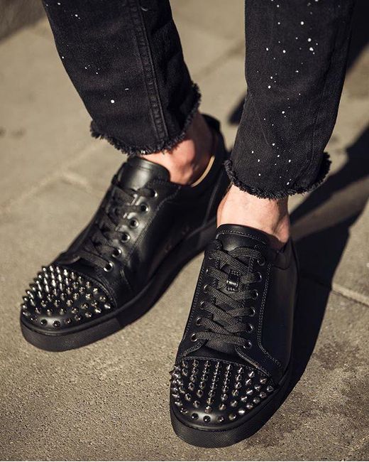 Christian Louboutin Louis Spikes Sneakers Black | semashow.com