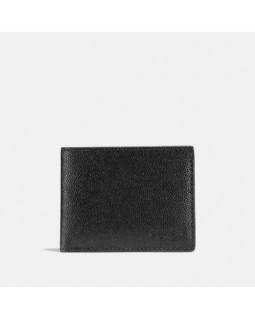 Coach Slim Billfold Wallet in Black for Men - Save 17% | Lyst
