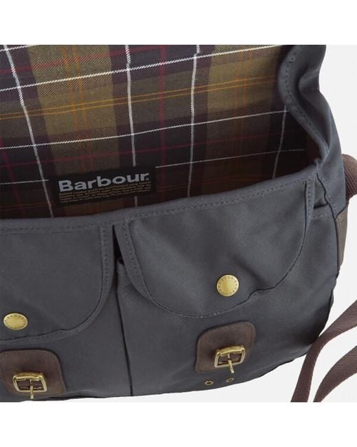 Barbour Men's Wax Leather Tarras Messenger Bag in Blue for Men Lyst