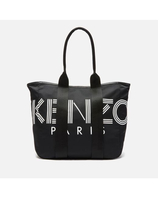 KENZO Synthetic Large Nylon Paris Logo Tote Bag in Black - Lyst