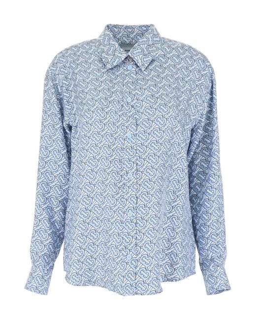 Burberry All-over Tb Logo Shirt in Blue - Save 5% - Lyst