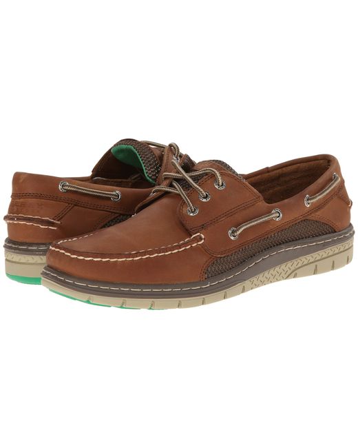 Men's Billfish 3-Eye Boat Shoe Sure footing on deck requires a shoe with great traction for a firm, sturdy grip. The Sperry men's Billfish shoe comes fully equipped with Wave-Siping on the rubber outsole to provide stability on wet and dry surfaces.