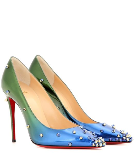 Christian louboutin Degraspike Embellished Ombr Leather Pumps in ...