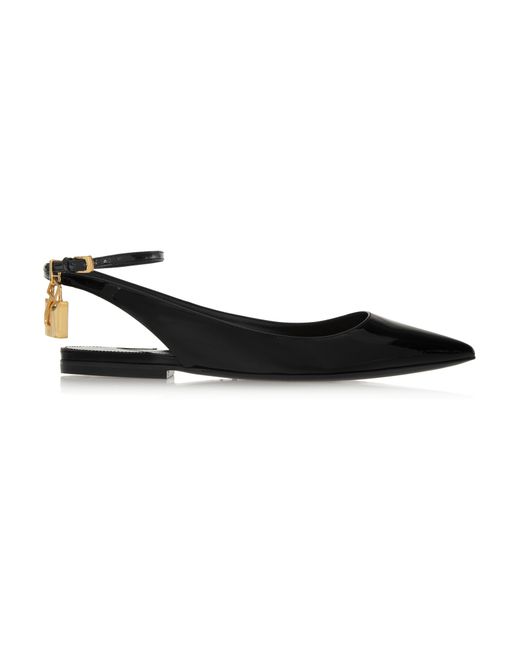 Tom ford Patent-Leather Slingback Flats in Black | Lyst