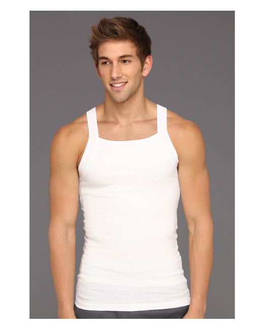 2xist Shape:form Slimming Square Cut Tank in White for Men - Save 20% ...