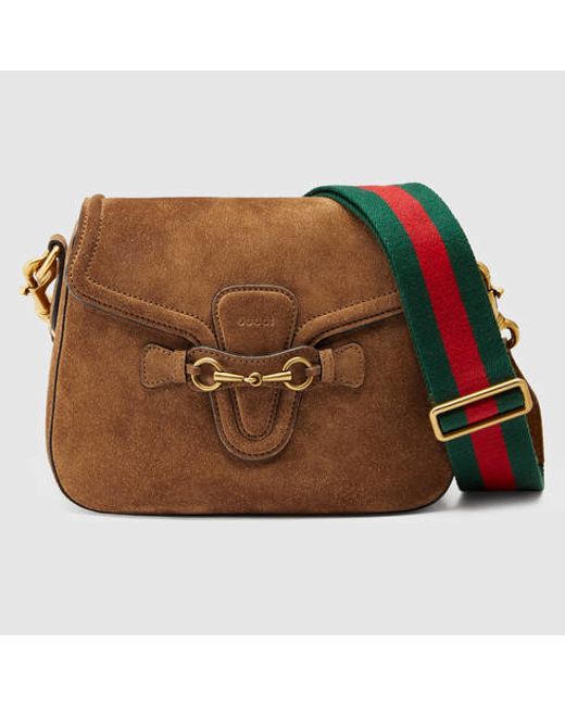 Gucci Lady Web Suede Shoulder Bag in Brown for Men (brown suede) | Lyst