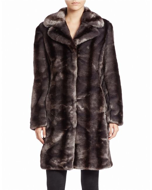 Jones new york Textural Faux-fur Coat in Gray (Grey) - Save 70% | Lyst