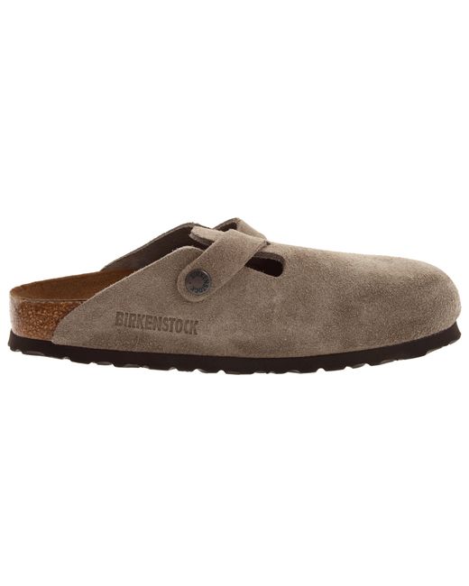 Birkenstock Boston Soft Footbed (unisex) in Brown (Taupe Suede) | Lyst