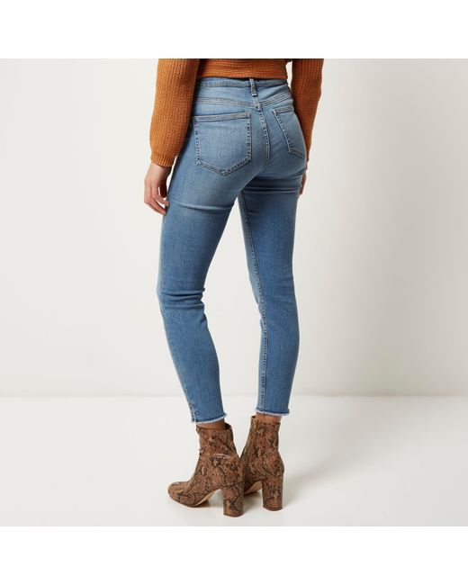 river island high waisted skinny jeans