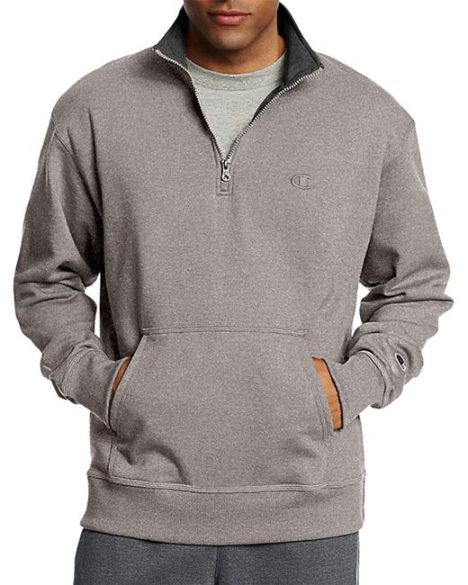 Lyst - Champion Powerblend Fleece Quarter Zip Sweatshirt in Gray for Men