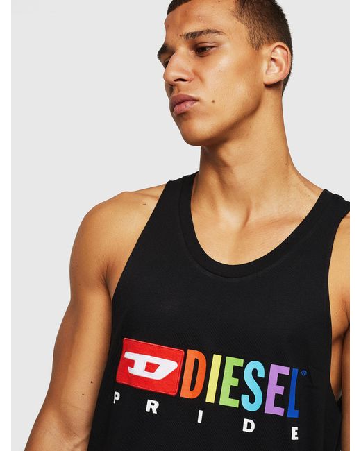 DIESEL Cotton Tank Top With Pride Logo in Black for Men Lyst