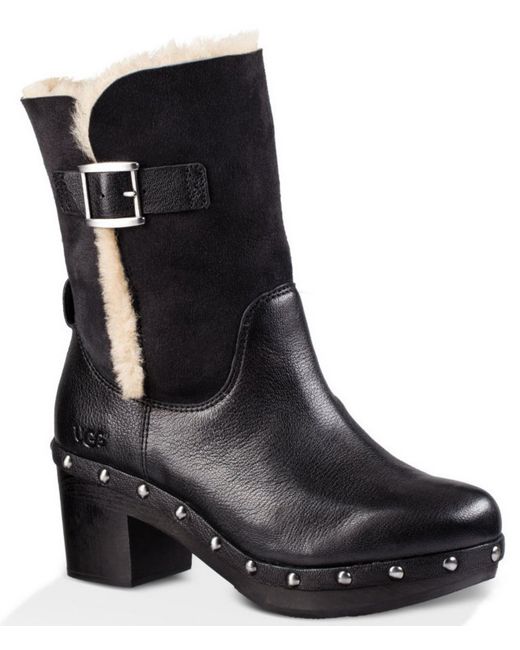 ugg high heel boots black