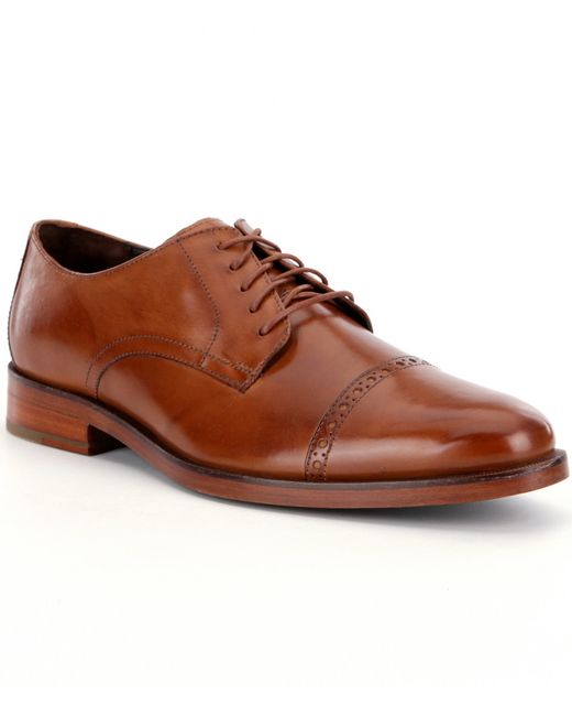 Cole haan Men´s Preston Grand Cap Toe Leather Oxfords in Brown for Men ...