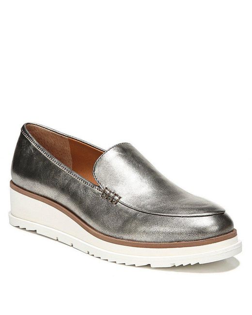 Franco sarto Sarto By Ayers Leather Wedge Loafers in Metallic - Save 1% ...