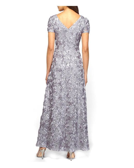 alex evenings sequined lace gown