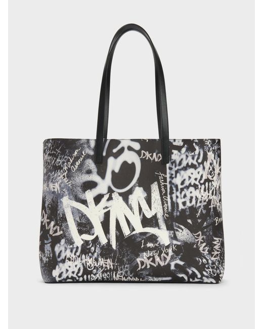 DKNY Brayden Graffiti Tote, Created For Macy's in Black - Lyst