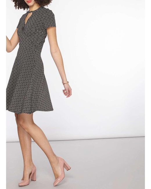 Dorothy Perkins Monochrome dorothy perkins monochrome dot keyhole dress in black Dorothy Perkins Monochrome dorothy perkins monochrome dot keyhole dress in black