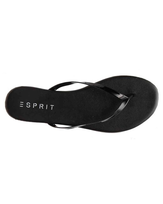 esprit flip flops black