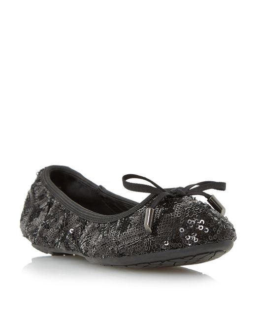 dune fold up ballerina shoes