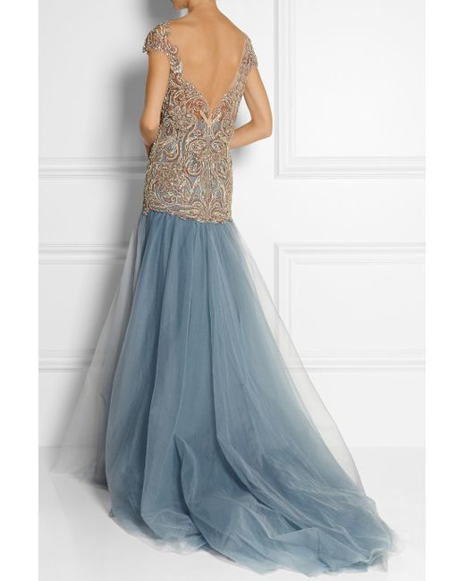 marchesa embellished tulle gown