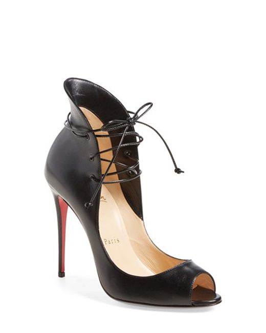 Christian louboutin Megavamp Scuplted Lace-Up Leather Pumps in ...