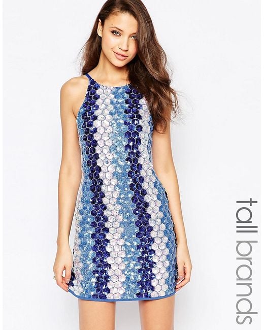 navy blue sequin cami dress