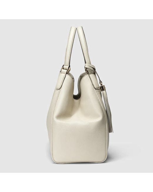 Gucci Soho Leather Shoulder Bag in White (off-white leather) | Lyst