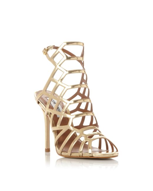 rose gold caged sandals