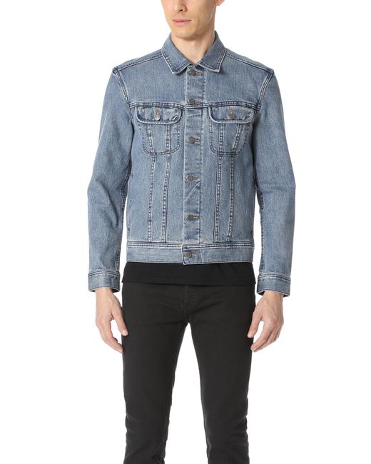 Lyst - A.P.C. Washed Stretch New Denim Jacket in Blue for Men