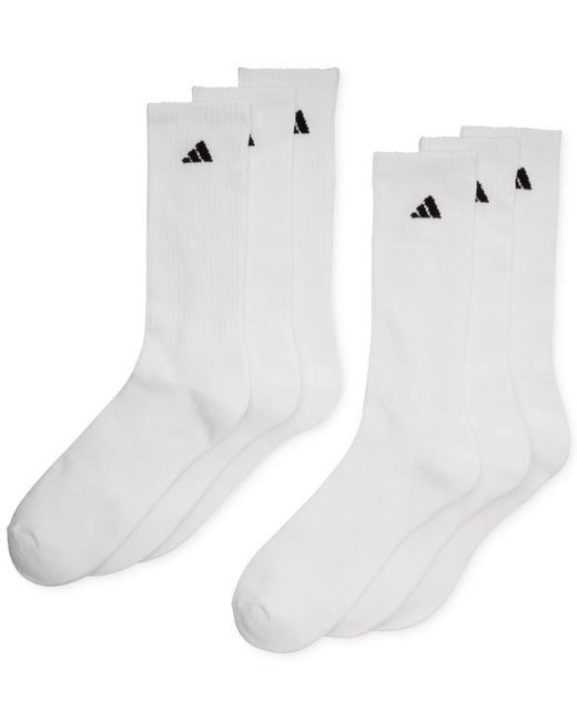 Adidas originals Men's Athletic Performance Crew Socks 6pack in White