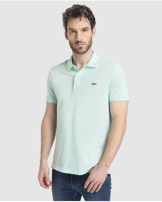 Download Lyst - Lacoste Slim-fit Green Short Sleeve Piqué Polo ...